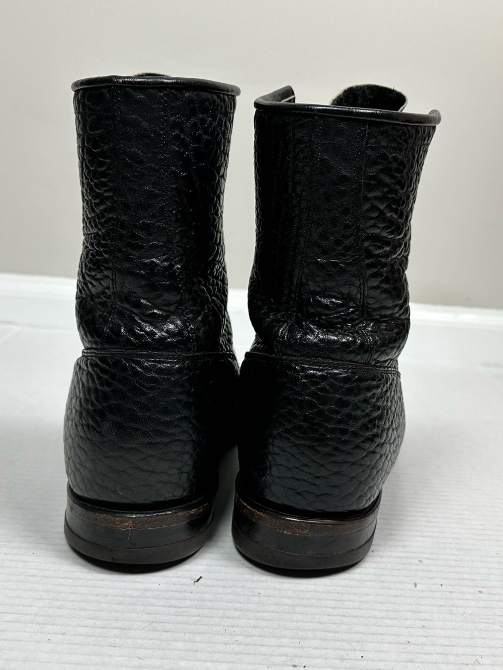 Justin 522 Black Leather Lace Up Western Boots Men’s Size 9.5 EE - Picture 5 of 13
